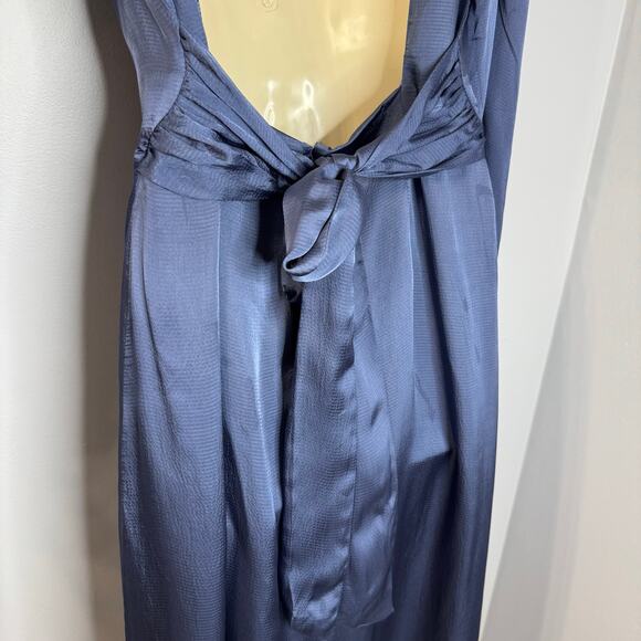 Anthropologie Hutch Open Back Midi Dress Blue Long Sleeve Blue Size 14 - Picture 9 of 16